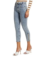 The Snapped Cropped Denim Leggings