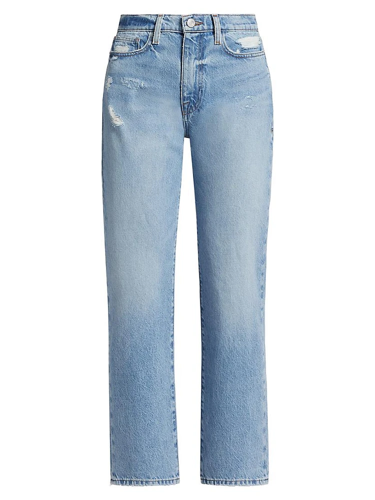 Le Jane Mid-Rise Straight Ankle Jeans