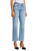 Le Jane Mid-Rise Straight Ankle Jeans