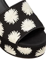 Ibiza Pom-Pom Floral Slides