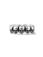 Memento Mori Skull Band Ring Sterling Silver