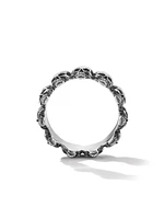 Memento Mori Skull Band Ring Sterling Silver