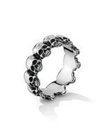 Memento Mori Skull Band Ring In Sterling Silver