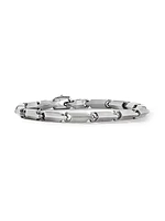 Faceted Link Bracelet In Sterling Silver