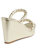 Nina Leather Wedge Sandals