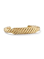 Sculpted Cable Contour Bracelet In 18K Yellow Gold