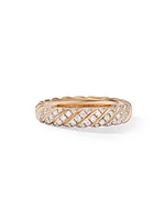 Sculpted Cable Band Ring 18K Rose Gold