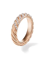 Sculpted Cable Band Ring 18K Rose Gold