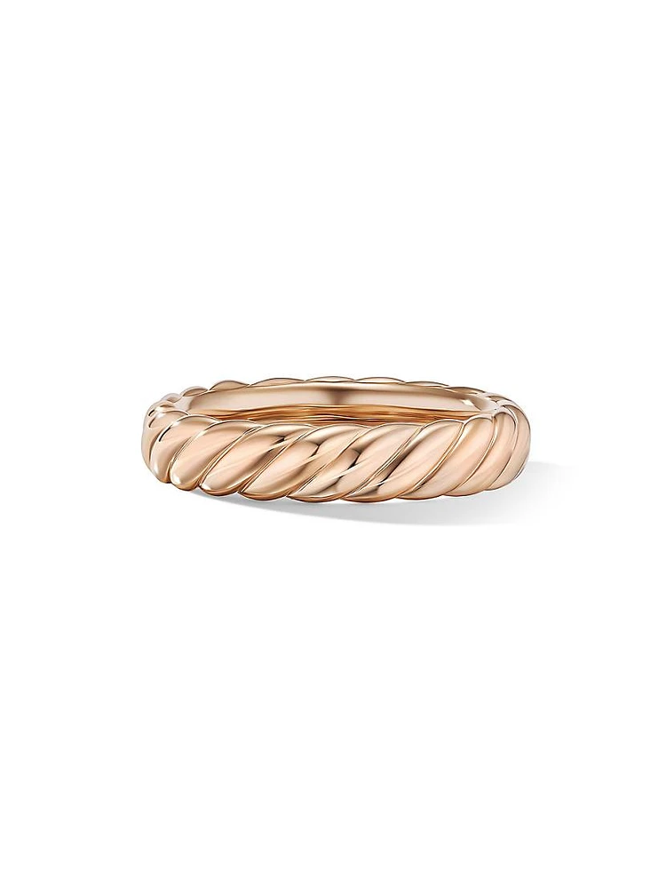 Sculpted Cable Band Ring 18K Rose Gold