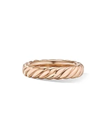 Sculpted Cable Band Ring 18K Rose Gold