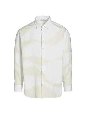 Wave Cotton Button-Front Shirt
