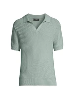 Ribbed Cotton-Blend Polo Shirt