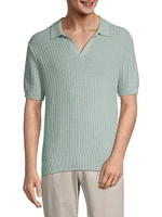 Ribbed Cotton-Blend Polo Shirt