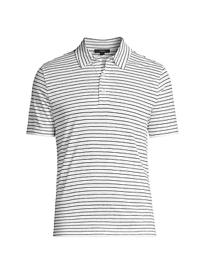 Striped Linen Polo Shirt