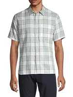 Kino Plaid Linen & Cotton-Blend Button-Front Shirt