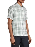 Kino Plaid Linen & Cotton-Blend Button-Front Shirt