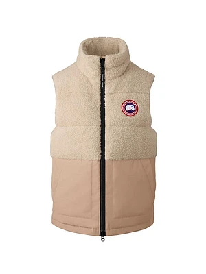 Elora Mixed-Media Zip-Up Vest