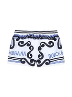 Little Boy's & Marina Logo Swim Trunks