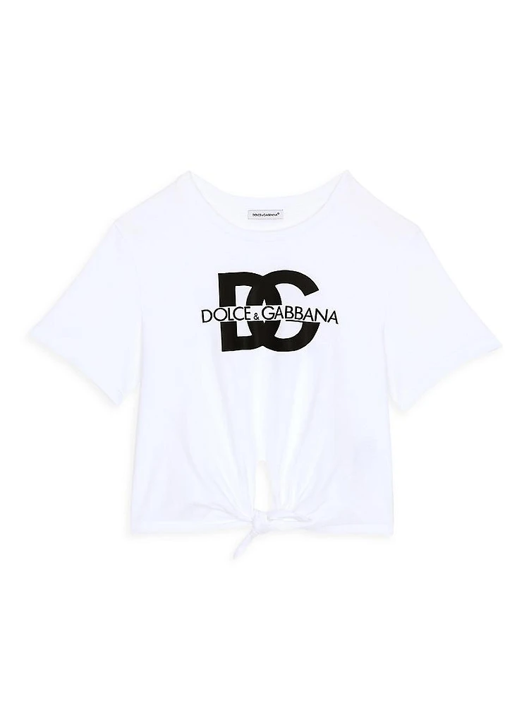 Little Girl's & Logo Tie T-Shirt