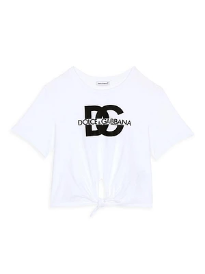 Little Girl's & Logo Tie T-Shirt