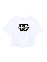 Little Girl's & Logo Tie T-Shirt