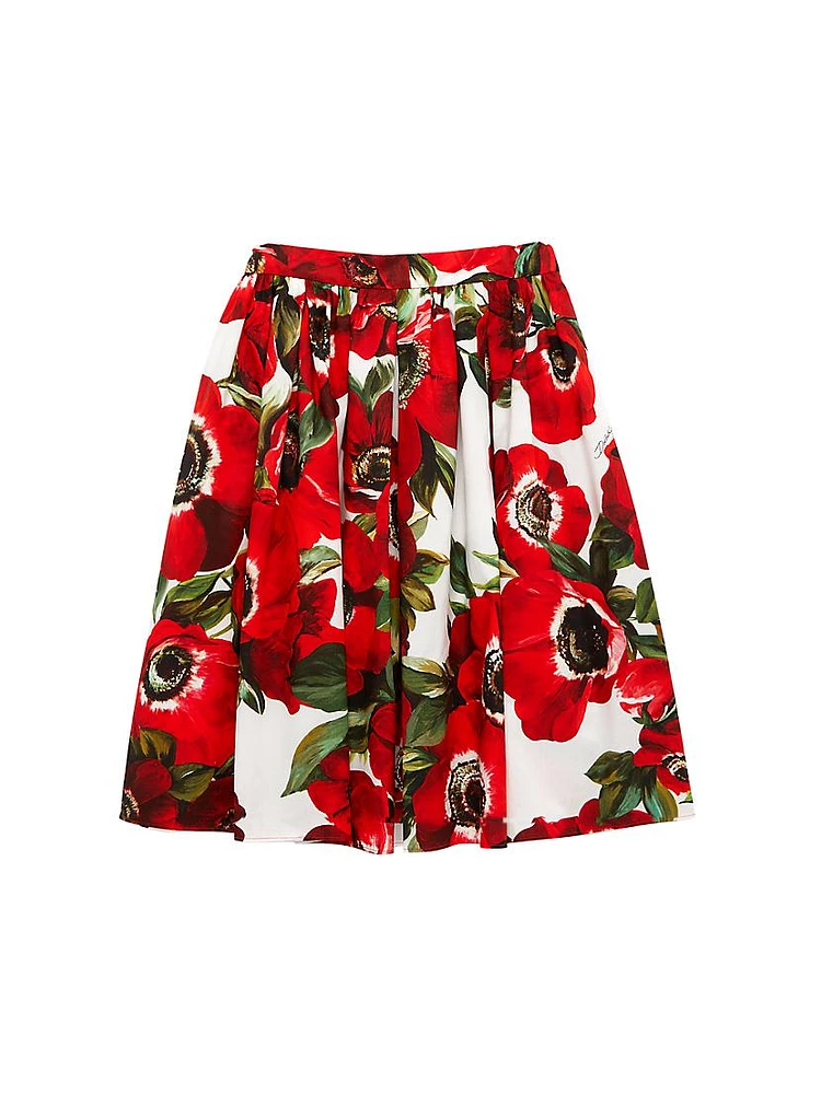 Little Girl's & Floral Midi-Skirt