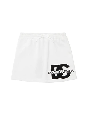 Little Girl's & Logo Cotton Drawstring Miniskirt