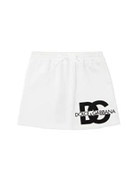 Little Girl's & Logo Cotton Drawstring Miniskirt