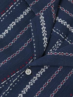 Craft Heritage Stripe-Embroidered Camp Shirt