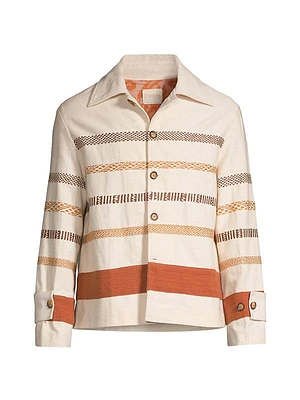Craft Heritage Kantha Border Striped Cotton Jacket