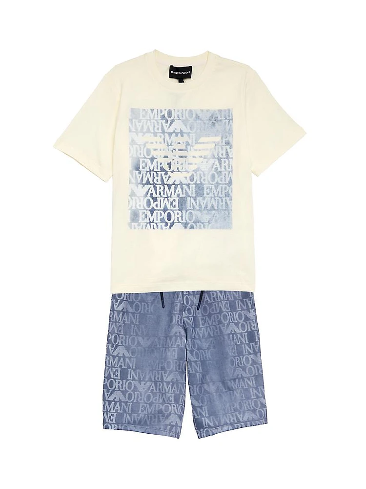 Little Boy's & Logo T-Shirt A Shorts Set