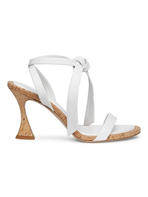 Clarita 85MM Leather Ankle-Wrap Sandals