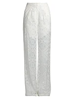 Straight-Leg Lace Pants