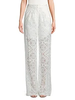 Straight-Leg Lace Pants