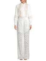 Straight-Leg Lace Pants