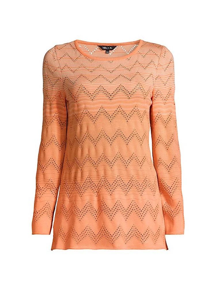 Ombré Pointelle Knit Top