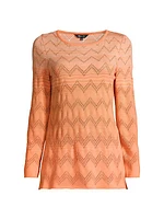 Ombré Pointelle Knit Top