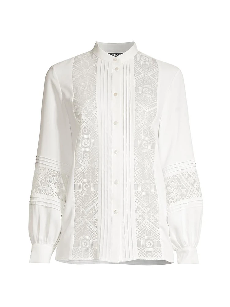 Crepe De Chine Lace Blouse