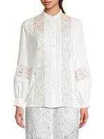 Crepe De Chine Lace Blouse