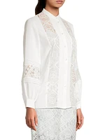 Crepe De Chine Lace Blouse