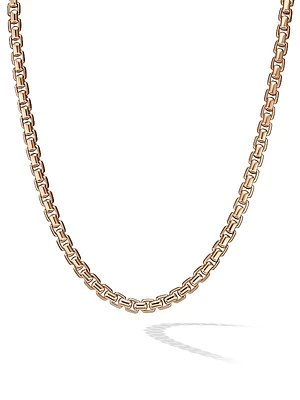 Box Chain Necklace In 18K Rose Gold, 7.5mm