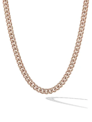 Curb Chain Necklace In 18K Rose Gold