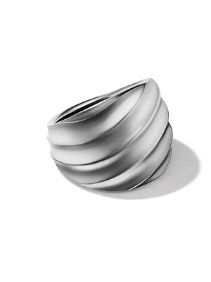 Cable Edge Saddle Ring Sterling Silver