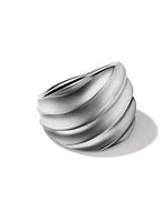 Cable Edge Saddle Ring Sterling Silver