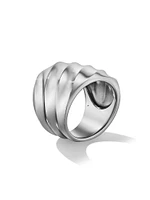 Cable Edge Saddle Ring Sterling Silver