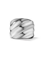 Cable Edge Saddle Ring Sterling Silver