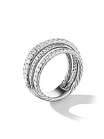 Pavé Crossover Ring 18K White Gold