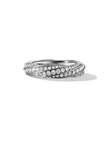 Cable Edge Band Ring In Sterling Silver