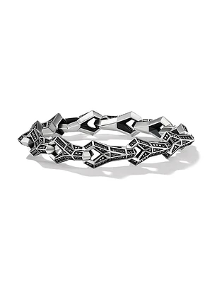 Faceted Link Bracelet Sterling Silver