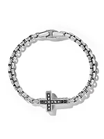 Pavé Cross Bracelet In Sterling Silver